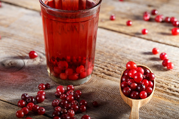 cranberry drink on the table