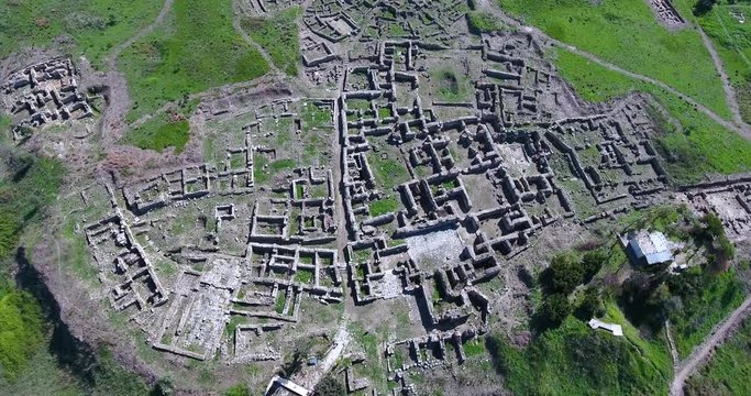 aerial view of Ugarit archaeological site in syria