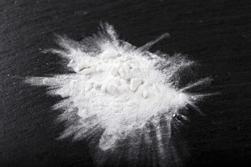 white powder dope on the table