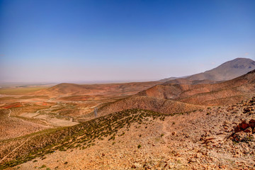 Desert scenery around the mid Atlas Mountains in Morocco