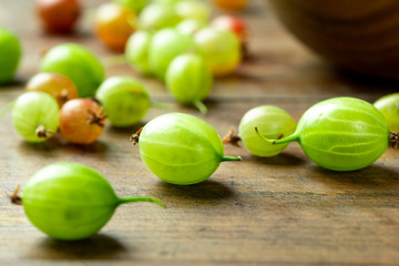 gooseberry scattered on the table