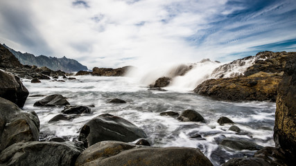 Foam surf in a small lagoon