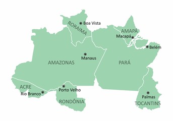 Brazil north region map