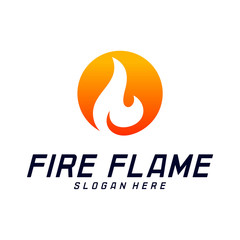 Fire Flame Logo Design Vector Template. Icon Symbol.