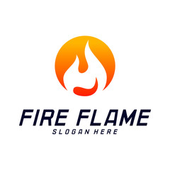 Fire Flame Logo Design Vector Template. Icon Symbol.