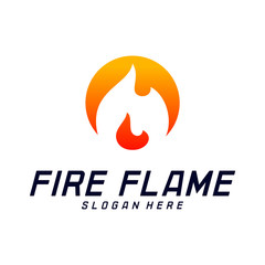 Fire Flame Logo Design Vector Template. Icon Symbol.