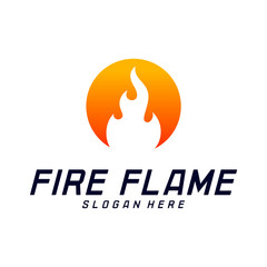 Fire Flame Logo Design Vector Template. Icon Symbol.