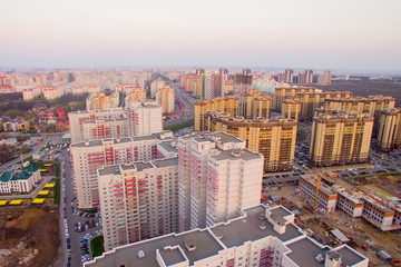 high-rise buildings of Voronezh top view