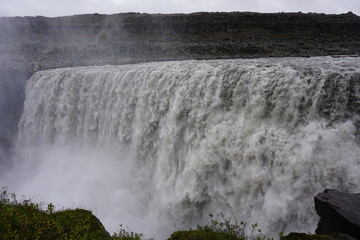 Gigantic waterfall on Iceland in summer