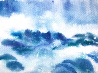 abstract blue background, watercolor ocean background, blue splashes 
