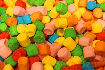 A lot of colorful sweets close up
