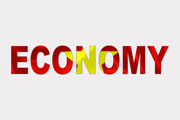 Economy Word over Vietnamese  Flag.