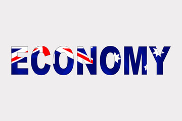 Economy Word over Australian Flag.