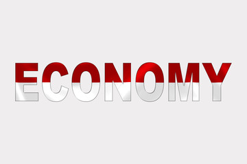 Economy Word over Monaco Flag.