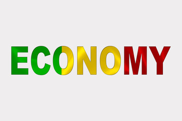 Economy Word over Mali Flag.