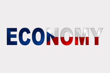 Economy Word over Czech Republic Flag.
