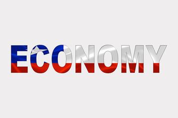 Economy Word over Chilean Flag.