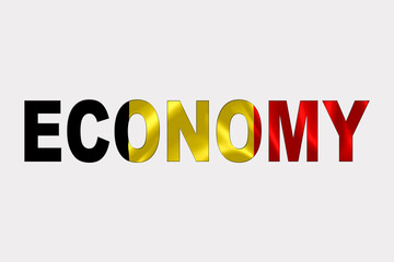 Economy Word over Belgian Flag.