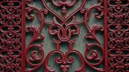 ironwork red wall pattern 