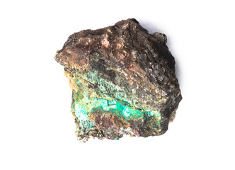 green geological natural crystal stone aquamarine
