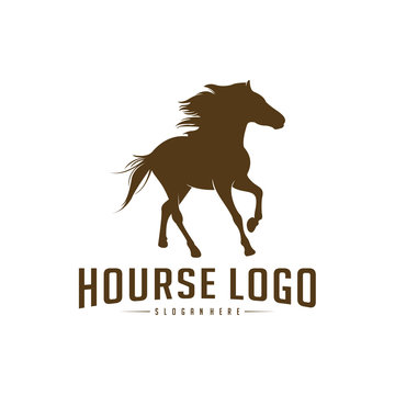 Horse Logo Design Icon Symbol. Horse Vector. Horse Silhouette