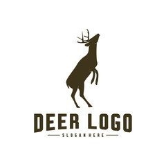 Deer Logo Design Icon Symbol. Deer Vector. Deer Silhouette