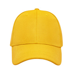Yellow baseball cap isolated