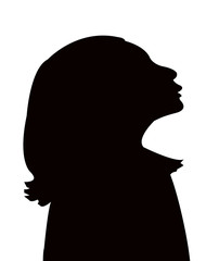 a girl head silhouette vector