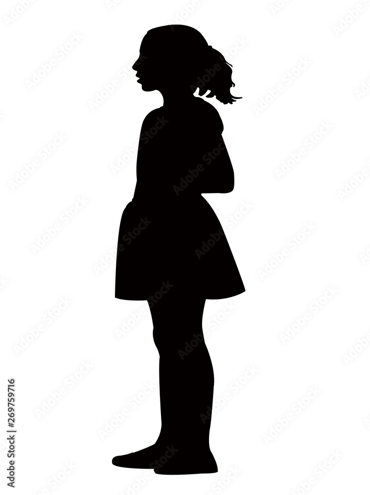 Sticker a girl body silhouette vector