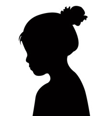 a girl head silhouette vector