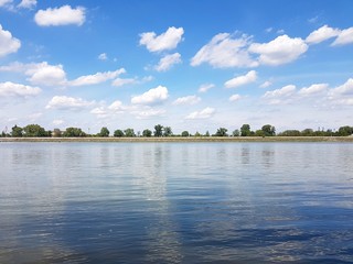 Danube river in May, far away from the city. 