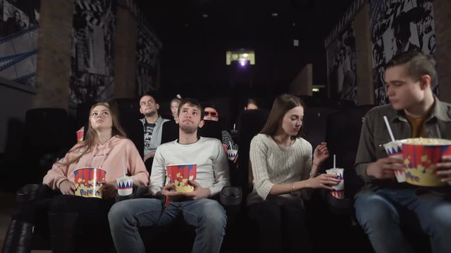 Couple came to watch a movie in the cinema
