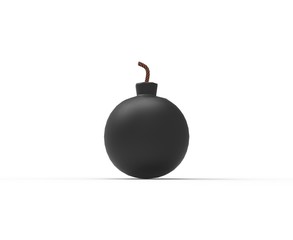 Black Bomb isolated 3D Rendering