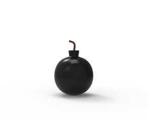 Black Bomb isolated 3D Rendering