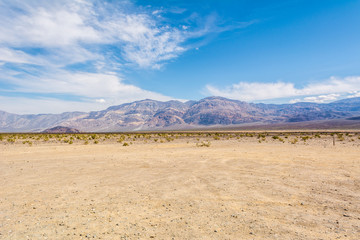 Scenic landscape near the west entrance to the Death Valley National Park in California.