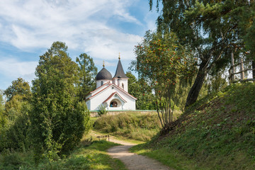 The path to the Church of the Holy Trinity in the Bekhovo village, Russia, Polenovo