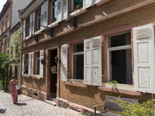 Historische Fachwerkhäuser am Marktplatz in Heppenheim / Bergstrasse