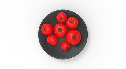 Tomato isolated on White 3D Rendering