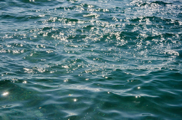 Abstract sea background, colorful ripples of water surface