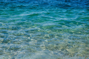 Fototapeta na wymiar Abstract sea background, ripple surface of turquoise water