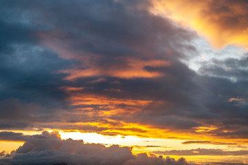 Cloudy sky at sunset