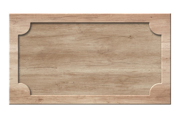 Wooden sign or picture frame made of bright natural wood