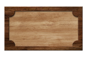 Wooden sign or picture frame made of dark natural wood
