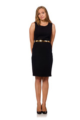 Beautiful woman in black dress 