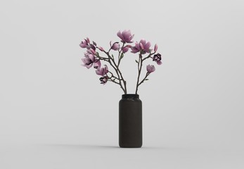 flower plant in Pot 3D Rendering