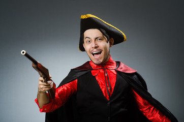 Man pirate against dark background