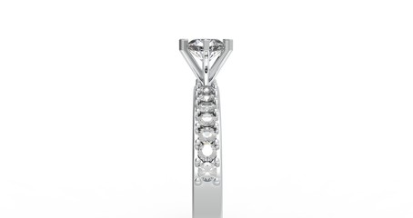 Obraz premium Brilliant Ring isolated on White 3D Rendering