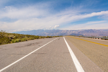 Road crossing the Panamint Range in Death Valley National Park in California. USA