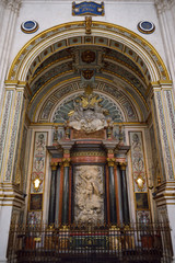 Fototapeta na wymiar Side Chapel to Archangel Saint Michael in the Granada Cathedral of the Incarnation