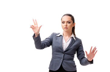 Young businesswoman isolated on white background 